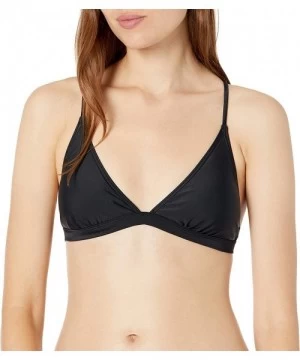 Tops Women's Junior's Classic Surf Cross Back Bikini Top Swim Suit - Black - CK192KD7S5O