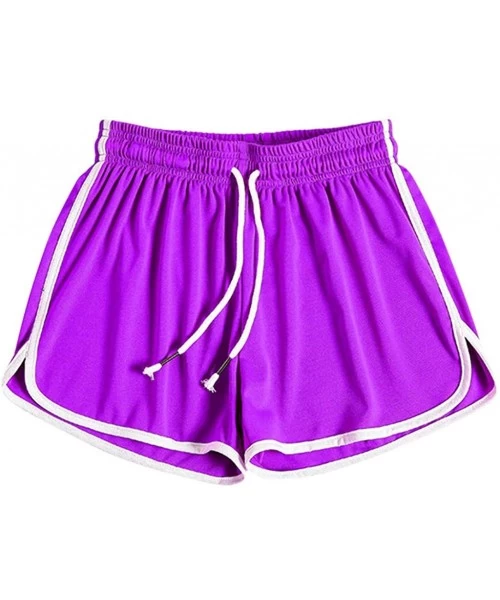 Board Shorts Sport Fitness Short Pant- Women Summer Sport Casual Shorts Beach Short Pants - B5-purple - C319C6E3Y5H