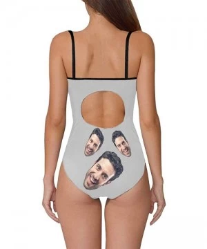 One-Pieces Custom One-Piece Swimsuits with Face Photo Novelty Swimwear for Women (XS-5XL) - Gray - CU18ULIMW5L