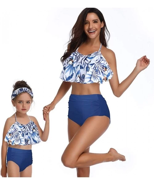 Tankinis Women Two Pieces Swimsuit Ruffle Swimwear Kids Girls Bikini Bathing Suit Mommy and Me Matching Family Beachwear Sets...