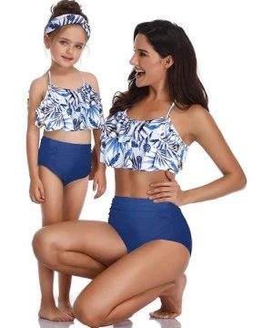 Tankinis Women Two Pieces Swimsuit Ruffle Swimwear Kids Girls Bikini Bathing Suit Mommy and Me Matching Family Beachwear Sets...