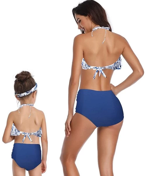 Tankinis Women Two Pieces Swimsuit Ruffle Swimwear Kids Girls Bikini Bathing Suit Mommy and Me Matching Family Beachwear Sets...