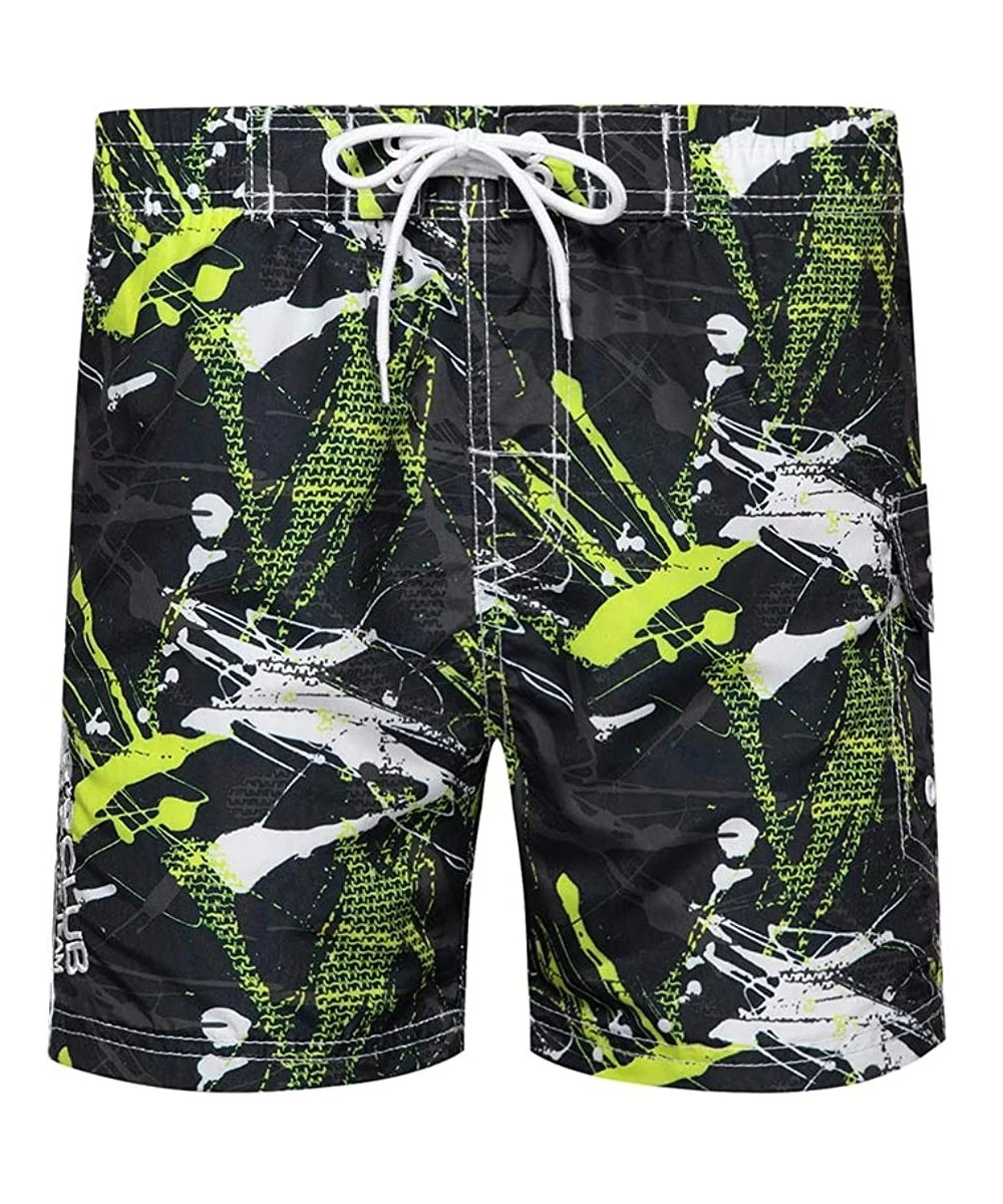 Board Shorts Mens Swim Trunks Quick Dry Funny Shorts with Mesh Lining Swimwear Bathing Suits - 290-green - CG190G9AOON