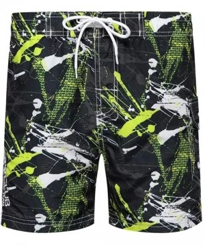 Board Shorts Mens Swim Trunks Quick Dry Funny Shorts with Mesh Lining Swimwear Bathing Suits - 290-green - CG190G9AOON