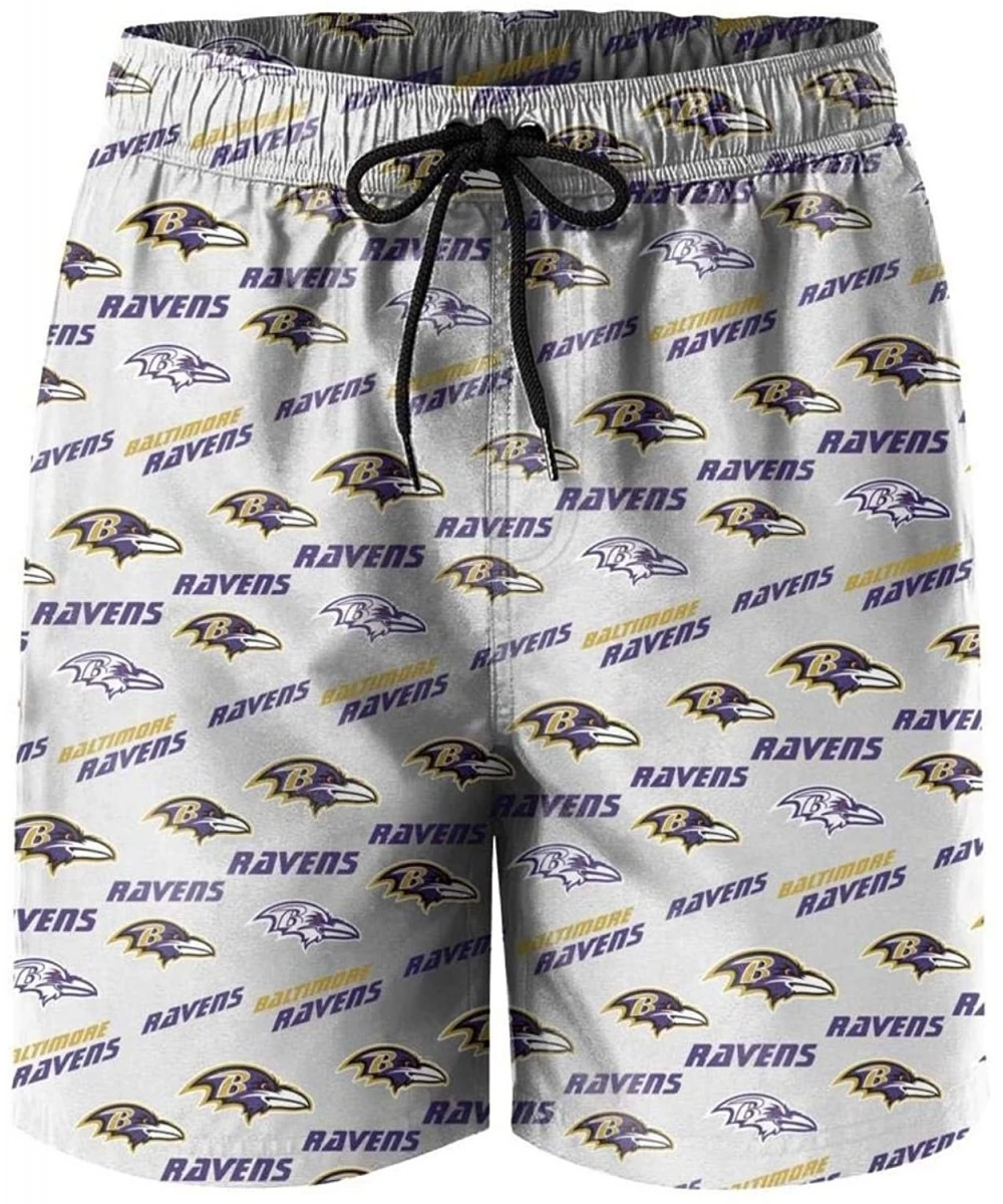 Trunks Cute Mens' Quick Dry Swimming Trunks with Pockets Swim Shorts with Mesh Lining - Baltimore Ravens Achieve - CE199OU6HC7