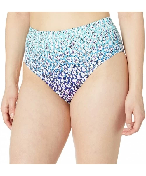 Bottoms Athena Women's High Waist Tummy Control Bikini Bottom - Blue Ombre - CL18YASLMX5