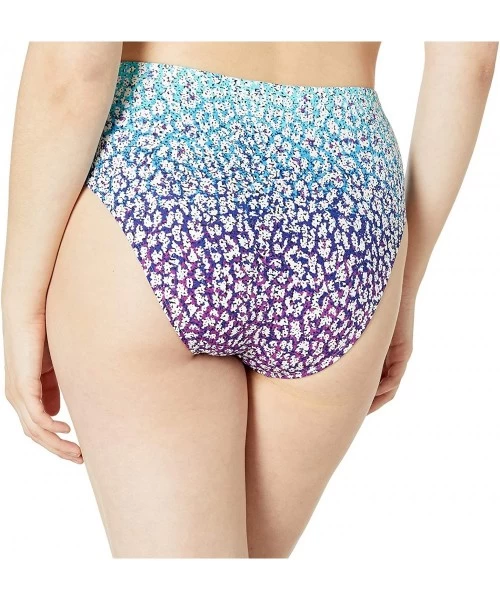 Bottoms Athena Women's High Waist Tummy Control Bikini Bottom - Blue Ombre - CL18YASLMX5