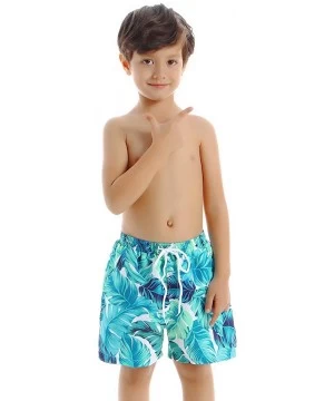 Trunks Family Matching Swimsuits Mommy Daddy and Me Palm Printed Ruffle Swimwear Bathing Suits - Girls Green - C7194L8Q5MK