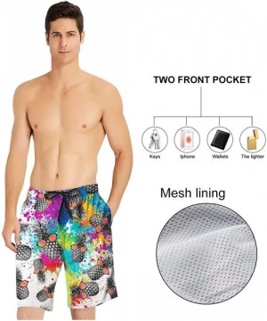 Board Shorts Men's Cool Swimtrunks Quick Dry 3D Printed Casual Hawaiian Mesh Lining Beach Board Shorts with Pockets S-XXXL - ...