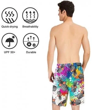 Board Shorts Men's Cool Swimtrunks Quick Dry 3D Printed Casual Hawaiian Mesh Lining Beach Board Shorts with Pockets S-XXXL - ...