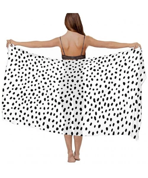 Cover-Ups Women Fashion Shawl Wrap Summer Vacation Beach Towels Swimsuit Cover Up Polka Dot Structure With Scattered Pieces -...