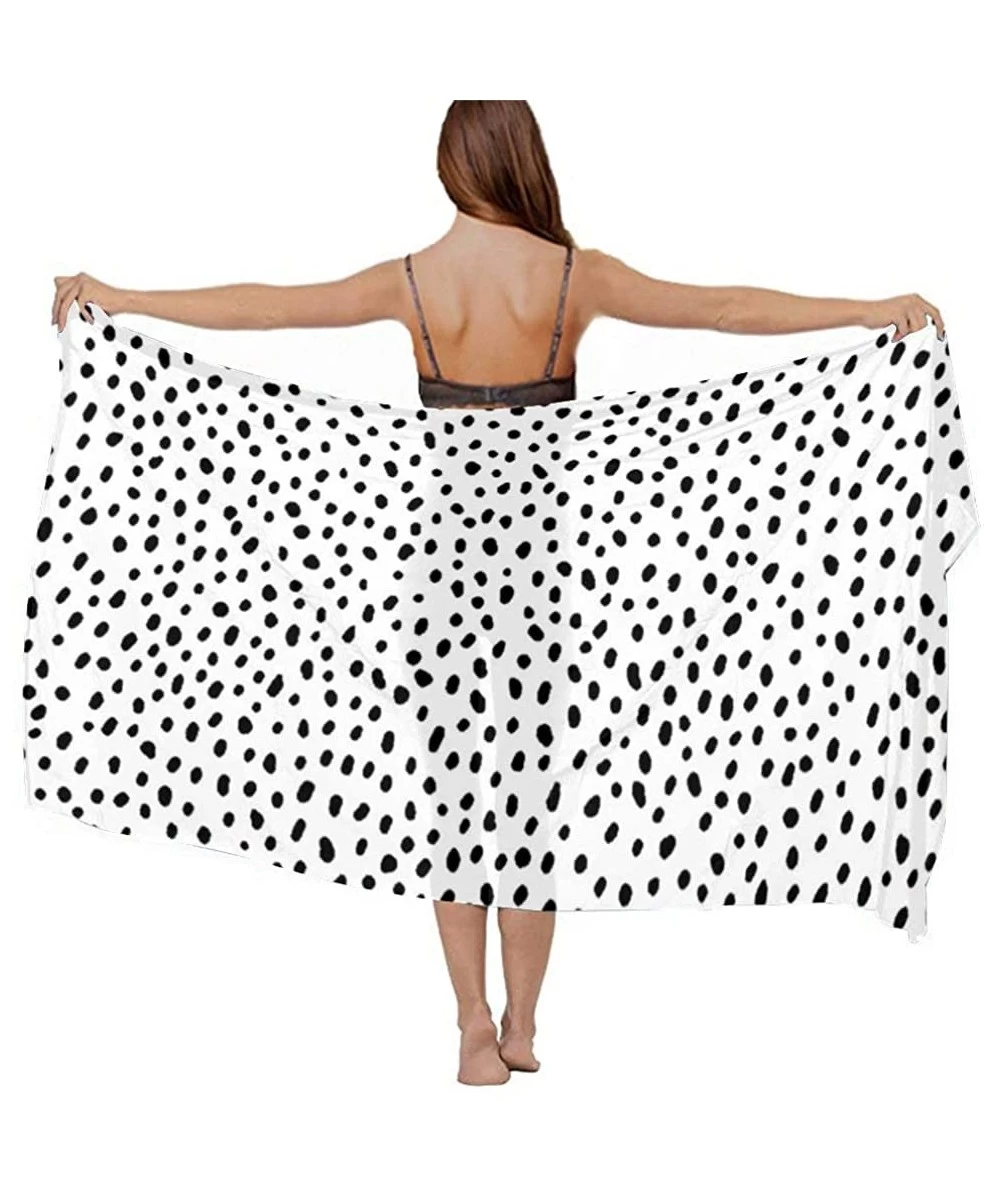 Cover-Ups Women Fashion Shawl Wrap Summer Vacation Beach Towels Swimsuit Cover Up Polka Dot Structure With Scattered Pieces -...