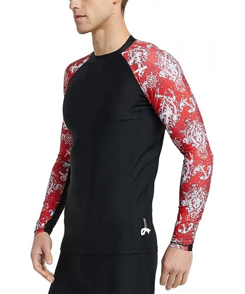 Rash Guards Men's Long Sleeve UPF 50+ Baselayer Skins Performance Fit Compression Rash Guard-CLY02C - Steering - CZ18IK2OECY