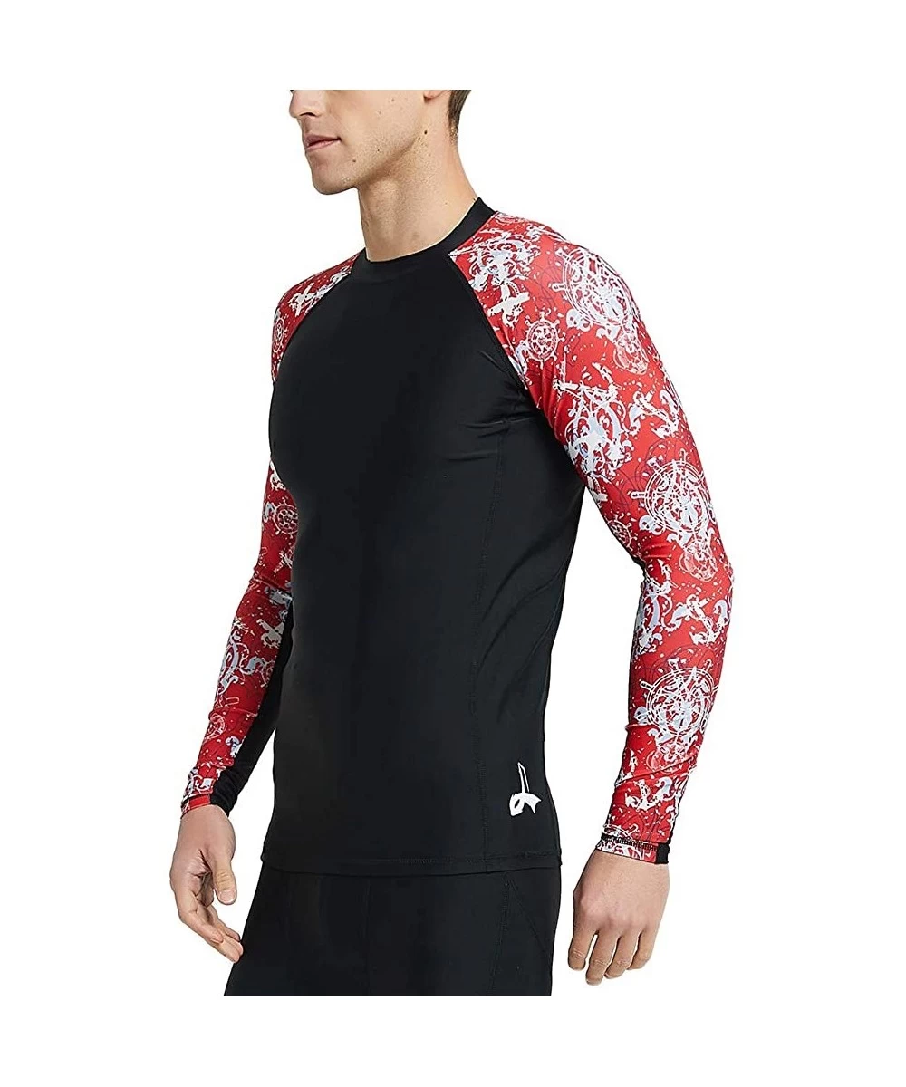 Rash Guards Men's Long Sleeve UPF 50+ Baselayer Skins Performance Fit Compression Rash Guard-CLY02C - Steering - CZ18IK2OECY