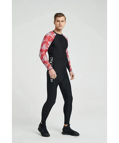 Rash Guards Men's Long Sleeve UPF 50+ Baselayer Skins Performance Fit Compression Rash Guard-CLY02C - Steering - CZ18IK2OECY