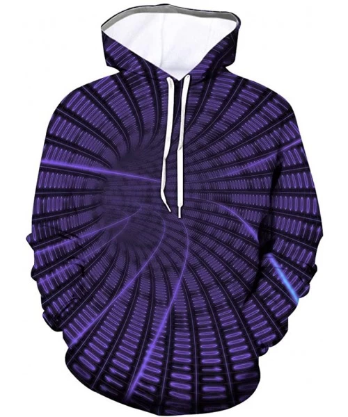 Rash Guards Unisex Hoodies 3D Print Galaxy Pullover Hooded Sweatshirt Hoodies with Big Pockets - Purple - CB19453Y44Z