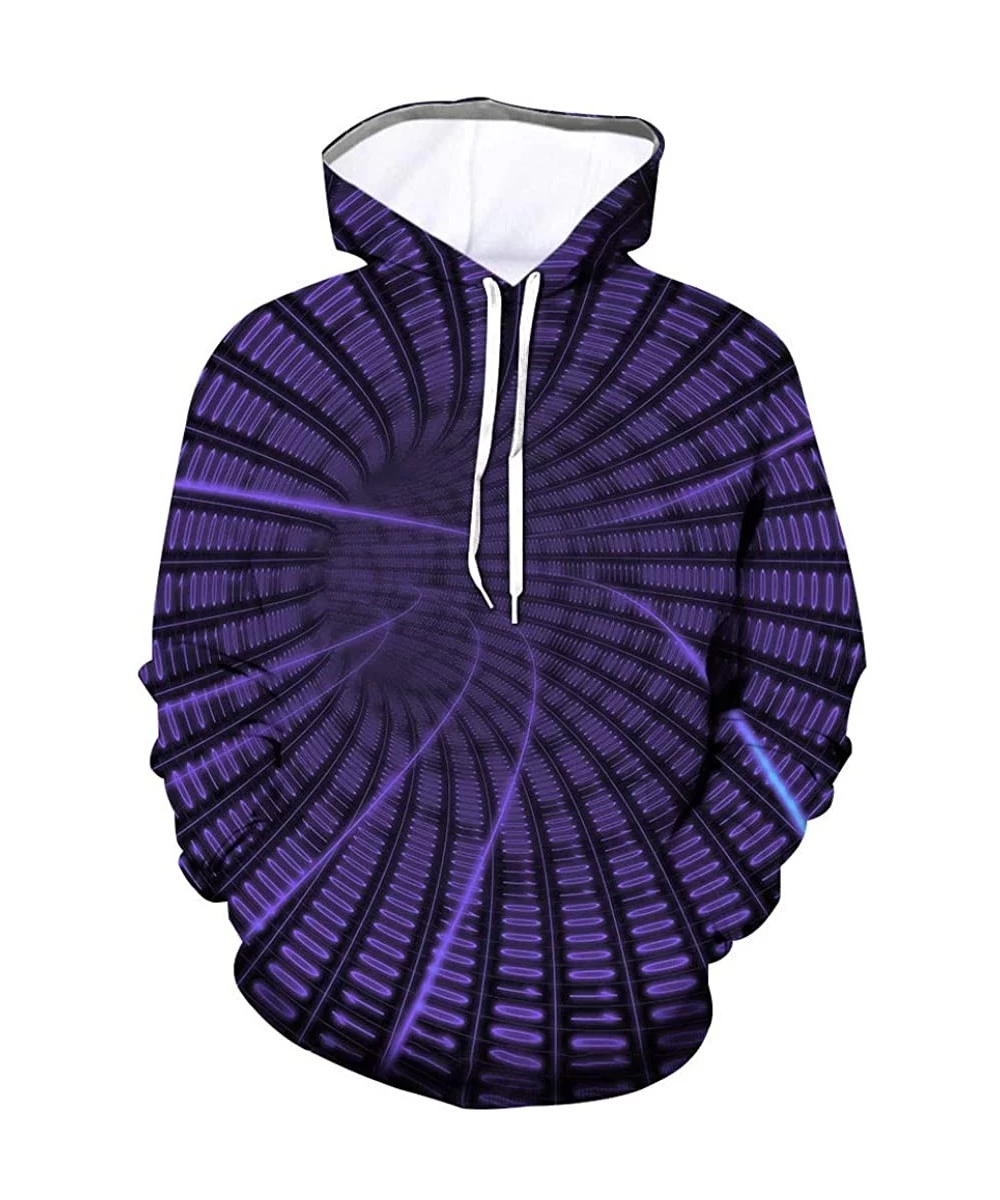 Rash Guards Unisex Hoodies 3D Print Galaxy Pullover Hooded Sweatshirt Hoodies with Big Pockets - Purple - CB19453Y44Z