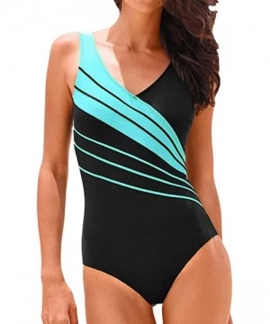 One-Pieces 2019 Women's Swiming Suit One Piece Swimsuit Plus Size Push Up Monokini Bikini Swimwear Bathing Suit 004 Sky Blue ...