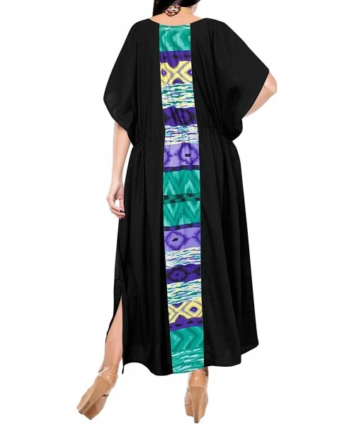 Cover-Ups Women's Long Caftan Swimsuit Cover Ups Night Casual Dress Drawstring A - Black_b382 - CL18R8OIDQO