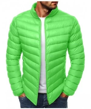 Briefs Mens Winter Quilted Insulated Zipper Thickened Warm Down Jacket Puffer with Thermal Light Coat - Green - C8193M3TTRO