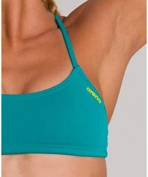 Tops Womens Rulebreaker Bandeau Play - Persian Green - C318CKLT022