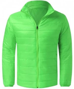 Briefs Mens Winter Quilted Insulated Zipper Thickened Warm Down Jacket Puffer with Thermal Light Coat - Green - C8193M3TTRO