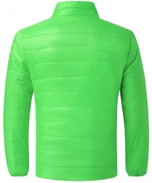 Briefs Mens Winter Quilted Insulated Zipper Thickened Warm Down Jacket Puffer with Thermal Light Coat - Green - C8193M3TTRO