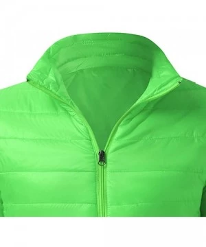 Briefs Mens Winter Quilted Insulated Zipper Thickened Warm Down Jacket Puffer with Thermal Light Coat - Green - C8193M3TTRO