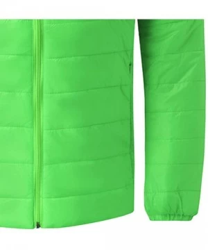 Briefs Mens Winter Quilted Insulated Zipper Thickened Warm Down Jacket Puffer with Thermal Light Coat - Green - C8193M3TTRO