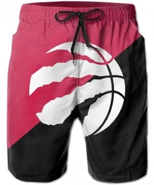 Board Shorts Mens Basketball Team Summer Beach Shorts Casual Drawstring Shorts with Elastic Waist and Pockets - Toronto Rapto...