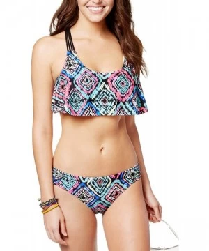 Bottoms Women's Geo-Print Hipster Bikini Bottom - Black - CD17YIDIKIY