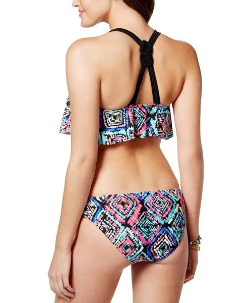 Bottoms Women's Geo-Print Hipster Bikini Bottom - Black - CD17YIDIKIY