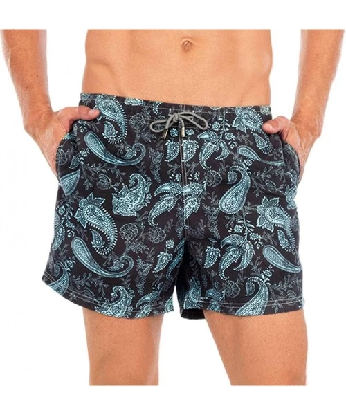 Trunks Men's Swim Trunks - Slim Fit European Style Quick Dry Designer Beach Shorts Jungle Collection (XS-XXXL) - Splash - C31...