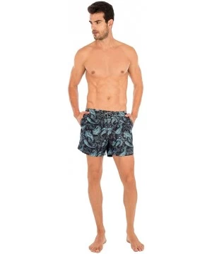 Trunks Men's Swim Trunks - Slim Fit European Style Quick Dry Designer Beach Shorts Jungle Collection (XS-XXXL) - Splash - C31...