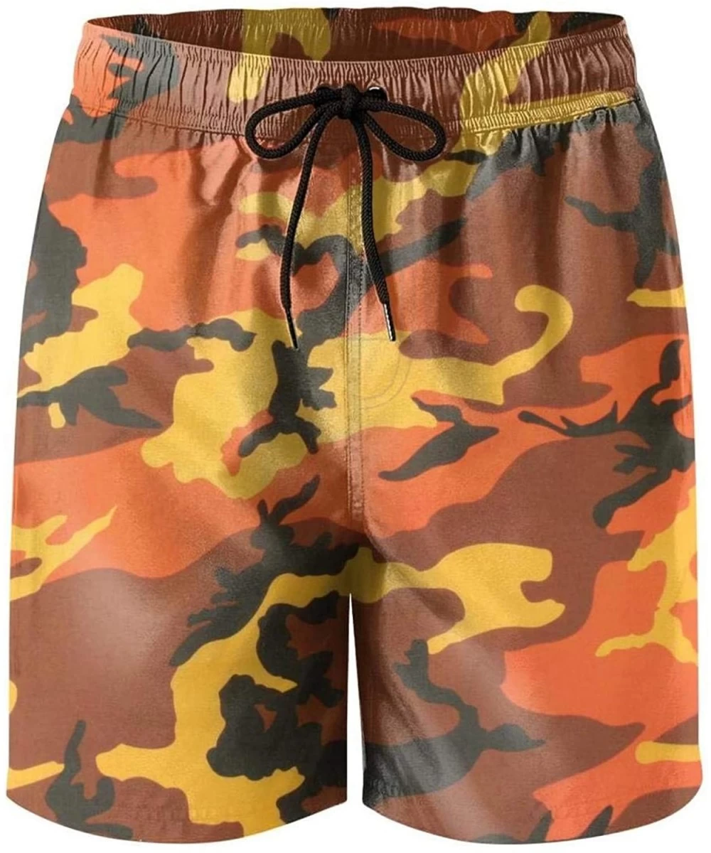 Trunks Dachshund Dog with Florals Style Mens' Swim Trunks Quick Dry Holiday Beach Shorts Beach Wear - Orange Camo Camouflage ...