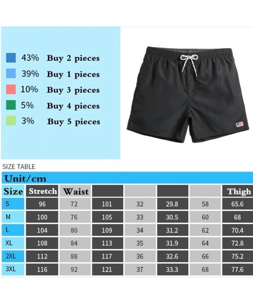 Trunks Mens Quick Dry Blue Short Swim Trunks Striped Water Shorts with Mesh Lining Long - Black - C1180DHE98H