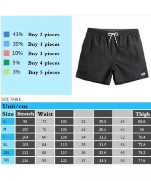 Trunks Mens Quick Dry Blue Short Swim Trunks Striped Water Shorts with Mesh Lining Long - Black - C1180DHE98H