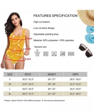 Sets Women's Sexy Backless One Piece Swimsuit Cartoon Dinosaur Swimwear for Women - Cartoon Cute Orange Lemon - CC18YDOMZNU