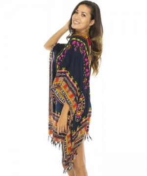 Cover-Ups Womens Short Swimsuit Beach Cover Up African Caftan Patterns - Black - C712E4LEGOX