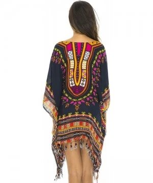 Cover-Ups Womens Short Swimsuit Beach Cover Up African Caftan Patterns - Black - C712E4LEGOX