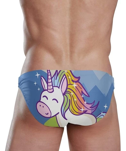 Briefs Men's Sexy Bikini Swimsuit Swimwear Quick Dry Print Briefs - 2030881(unicorn) - CK18WQ9UN9Y