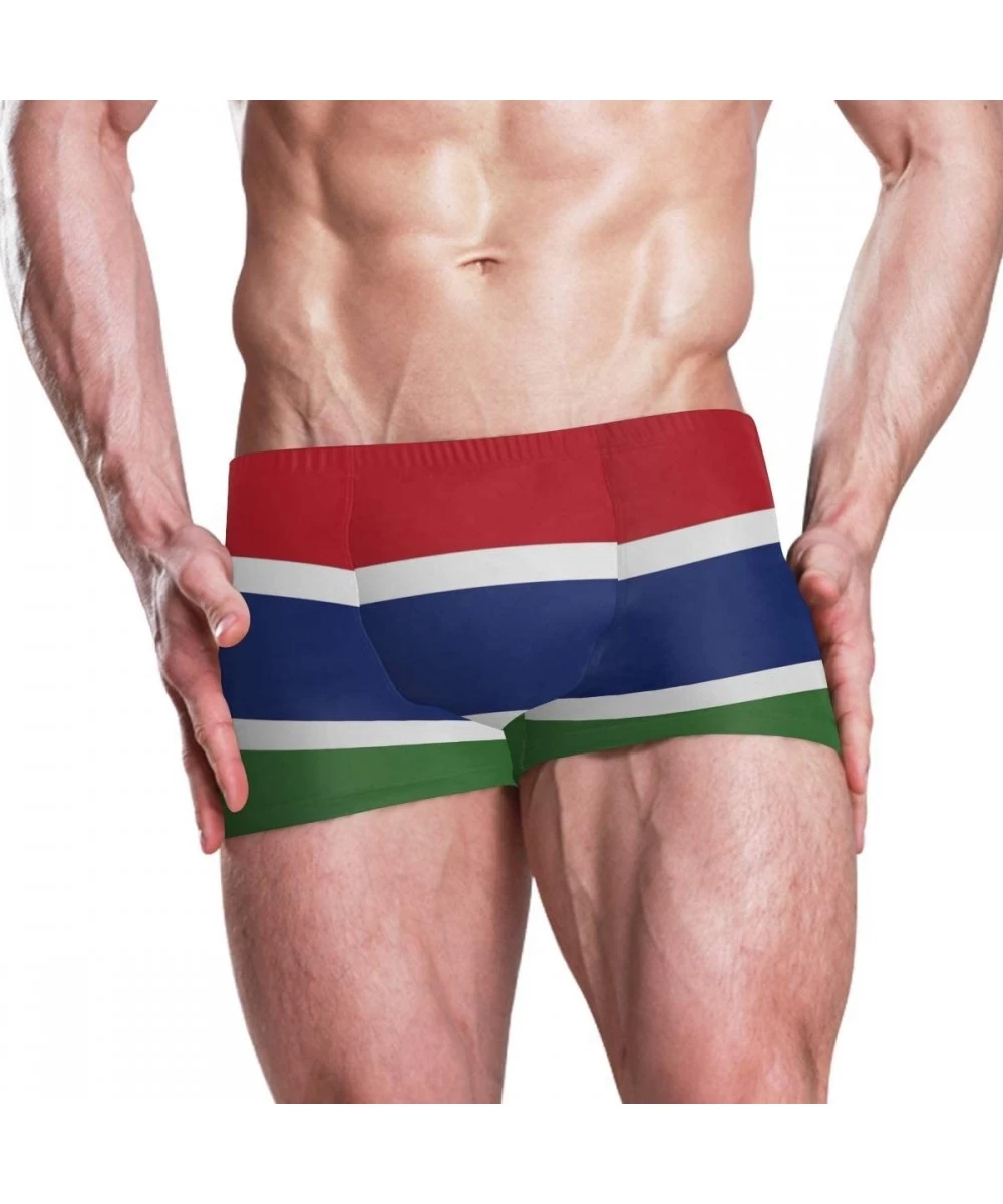 Briefs Iceland Flag Men's Swim Trunks Square Leg Swimsuit Swimwear Boxer Brief - Gambia Flag - CK18TE2K4WS