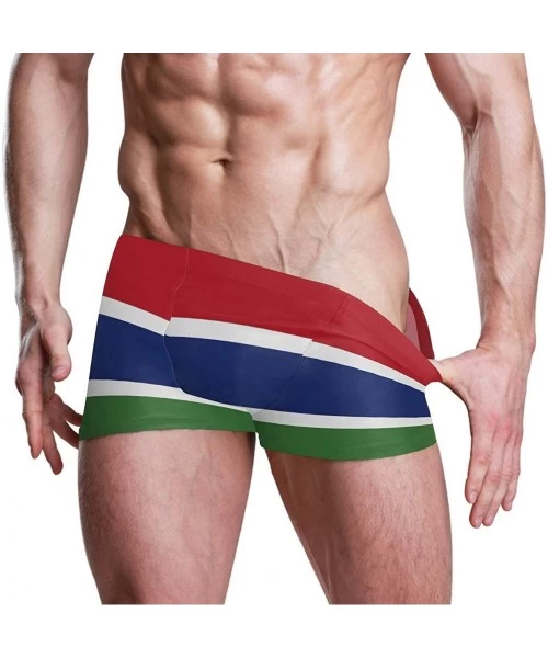 Briefs Iceland Flag Men's Swim Trunks Square Leg Swimsuit Swimwear Boxer Brief - Gambia Flag - CK18TE2K4WS