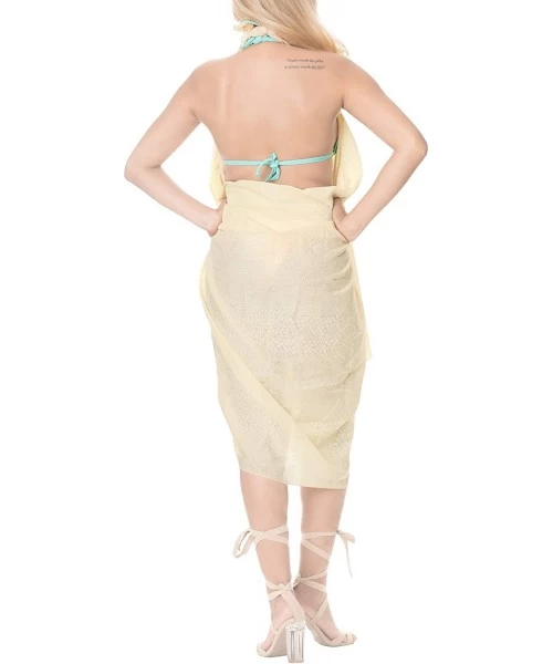 Cover-Ups Womens Plus Size Sarong Swimsuit Cover Up Summer Beach Wrap Full Long F - Cream_b412 - CP18063W9M5