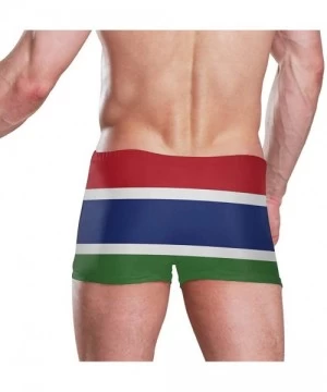 Briefs Iceland Flag Men's Swim Trunks Square Leg Swimsuit Swimwear Boxer Brief - Gambia Flag - CK18TE2K4WS