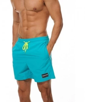 Board Shorts Athletic Mens Leisure Soild Color Running Surfing Swimwear Trunks Board Pants - Sky Blue - C818LTE0ONG