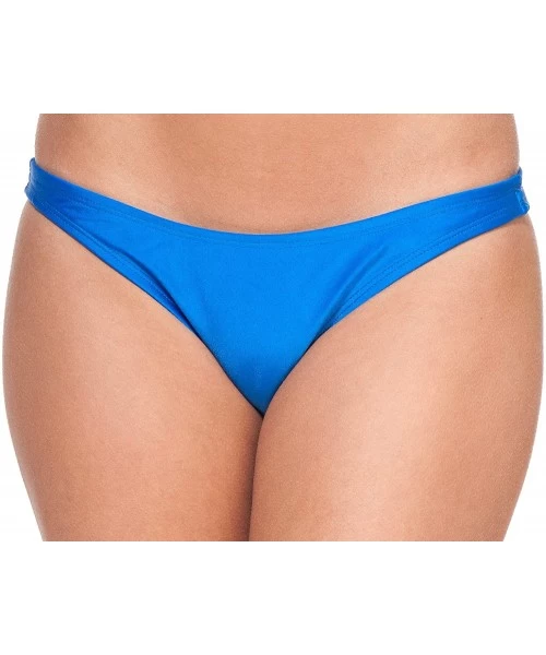 Bottoms Women's New Liquid or Shiny Bikini Swimsuit Bottom - Royal - CQ11K5NMFON