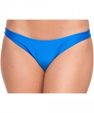 Bottoms Women's New Liquid or Shiny Bikini Swimsuit Bottom - Royal - CQ11K5NMFON