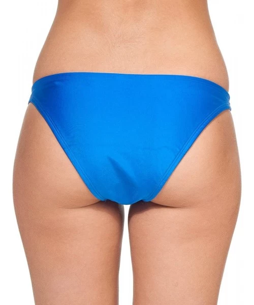 Bottoms Women's New Liquid or Shiny Bikini Swimsuit Bottom - Royal - CQ11K5NMFON