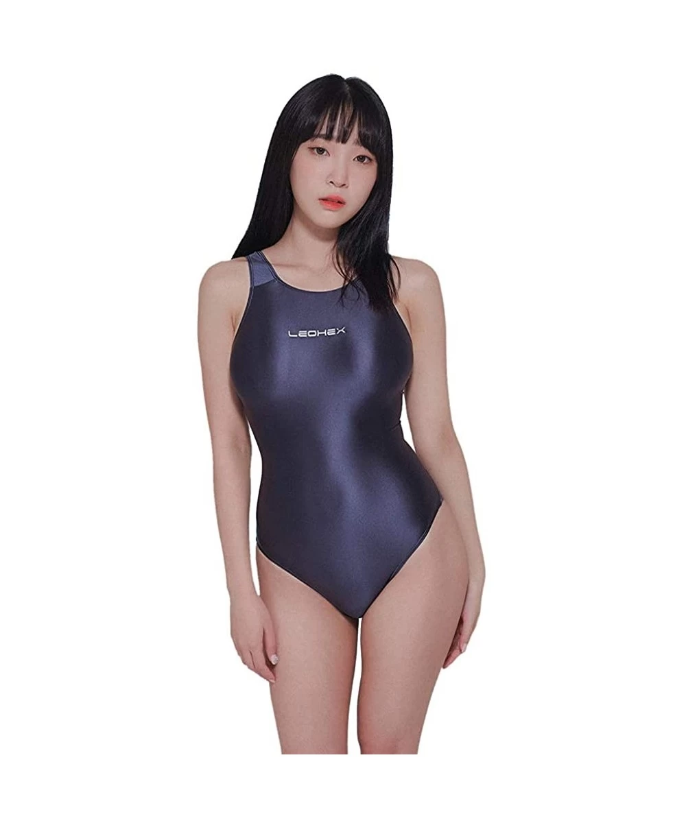 One-Pieces Sexy Leotards Women Japanese Swimwear High Cut One Piece Suit Female Bather Bathing Summer Suit Swim - Gray - CY18...